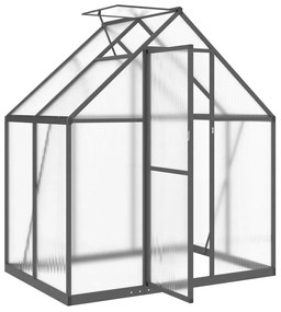 antracitszürke alumínium melegház alapvázzal 169 x 114 x 195 cm
