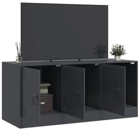 antracitszürke acél TV-szekrény 99 x 39 x 44 cm