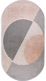 Világos rózsaszín-krémszínű mosható szőnyeg 120x180 cm Oval – Vitaus