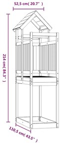 impregnált fenyőfa játszótorony 52,5 x 110,5 x 214 cm