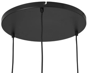 Japandi függőlámpa fekete barna szövetbúrával, 3 ágú - Bida