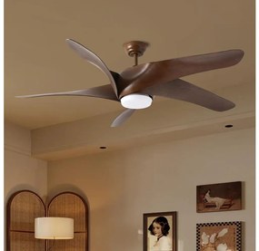 ZEVENTI - LED mennyezeti ventilátor LUCCA LED/18W/230V Tuya Wi-Fi barna + távirányító