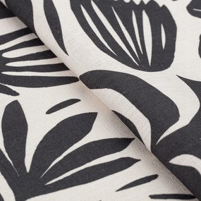 Párnahuzat 45x45 növényi grafit motívum krémszínű háttérrel