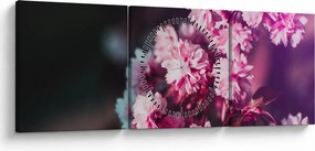 Fa virágok képe (órával) (90x30 cm)