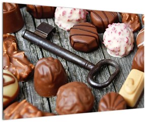 Csokoládé és a kulcs képe (90x60 cm)