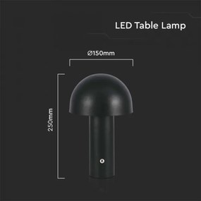 LED Dimmelhető tölthető asztali lámpa LED/1W/5V 3000-6000K 1800 mAh fekete