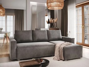 AKCIÓ sötétszürke kinyitható sarokkanapé CAVELO, kétoldalas II. osztály