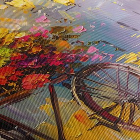 Kép - Kerék virágokkal (120x50 cm)