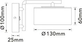 UNIVERSO Fali lámpa 1x12w 1160lm CCT.Kap 105° IP20 Fekete/Amber 60x130x100mm