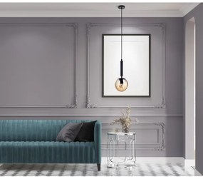 ITALUX PND-2324-1 BK+AMB - Csillár zsinóron RAVENA 1xE27/10W/230V fekete