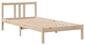 tömör fenyőfa ágykeret fejtámlával 75 x 190 cm