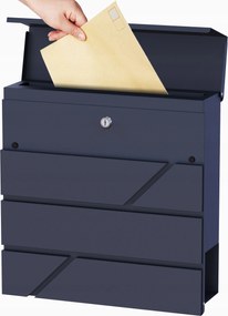 Nagy Méretű Levélszekrény Antracit Színű Postaláda Ral 7016 Kerítésre