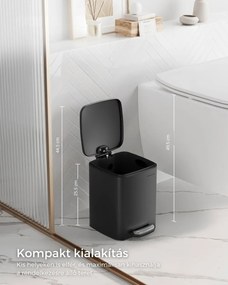 NORD fürdőszobai szemetes, 6 l, fekete SongmicsHome
