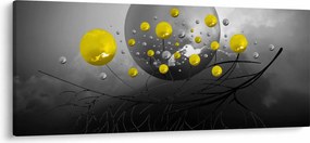 Kép- sárga absztrakt gömbök (120x50 cm)