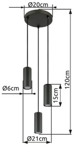Globo 57918-3H - Csillár zsinóron JAMES 3xGU10/25W/230V
