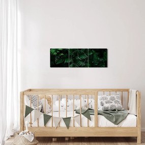 Kép - trópusi páfrány (órával) (90x30 cm)