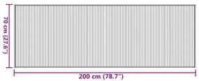 négyszögletű világos természetes bambusz szőnyeg 70 x 200 cm