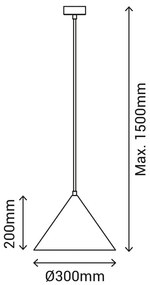 Vilma zöld függőlámpa, magasság 150 cm - SULION