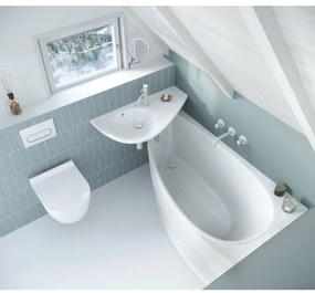 Ravak CH01000000 - Sarokkád AVOCADO 160x75 cm akril/fehér