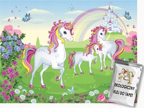 Fotótapéta Flizelina Unikornisok Hercegnő Mesevár 100x75 ragasztó