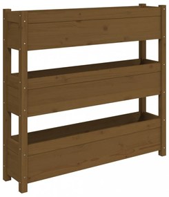 mézbarna tömör fenyőfa növénytartó 112 x 25 x 104,5 cm