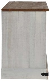 HALDEN fehér tömör fa TV szekrény tolóajtóval 110x40x60 cm