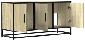 sonoma tölgy színű szerelt fa és fém TV-szekrény 100x35x50 cm