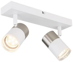 Globo 57851-2 - Spotlámpa BRISBON 2xGU10/25W/230V fehér/króm