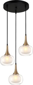 ITALUX PND-99709-3A-BRO-CL KONILA Többágú Függesztett Lámpa Sárgaréz, Átlátszó G9 IP20