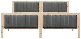 Ágykeret barna és sötétszürke 180 x 200 cm Tömör fenyőfa