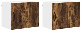 Fali konyhaszekrény 2 pcs Füstölt tölgy 50 x 31 x 40 cm Faanyag