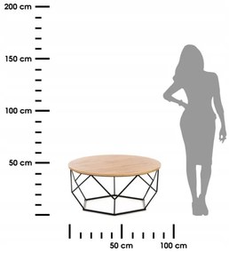 Kávésasztal DIAMOND 40x90 cm fekete/barna