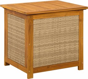 vidaXL Kerti Tároló Doboz 185 L Tömör Akácfa 60 x 50 x 56 cm Bézs
