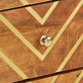 barna és fekete tömör mangófa éjjeliszekrény 50x33x60 cm