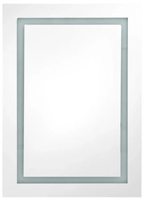 tölgyszínű LED-es tükrös fürdőszobaszekrény 50 x 13 x 70 cm