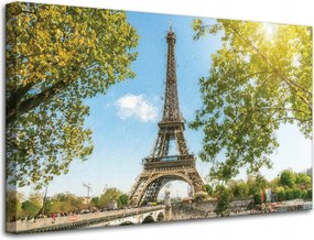 Vászonkép Eiffel-torony Párizs Franciaország Nyár 80x50 cm