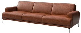 Puzo konyakbarna bőrkanapé, 240 cm - MESONICA