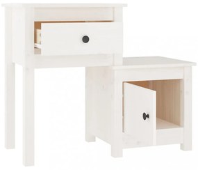 fehér tömör fenyőfa éjjeliszekrény 79,5 x 38 x 65,5 cm