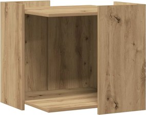 vidaXL kézműves tölgy színű szerelt fa macskaalomdoboz 53 x 53 x 51 cm
