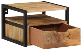 Tömör akácfa falra szerelhető éjjeliszekrény 35x35x25 cm