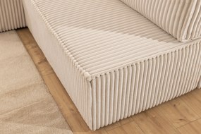 Solvero Mini bal oldali sarokkanapé ágyneműfunkcióval - világos bézs Tilia 01 plüss