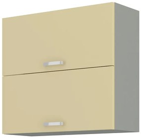Felső konyhaszekrény Kelyn 80 GU 72 2F (fényes krém + szürke). 1032749