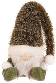 Karácsonyi dekoráció Ülő manó, magasság 20 cm,zöld/fehér, 20 CM