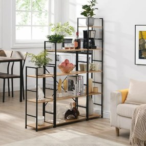 Intenso Home 4 szintes nyitott könyvespolc 29 x 112cm (Aranytölgy) | Univerzális tároló állvány fém lábakkal