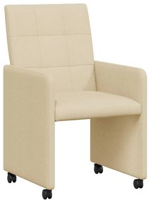 Kerekes Étkező Székek 2 pcs Krém 58 x 65 x 94 cm szövet