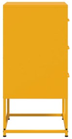 mustársárga acél éjjeliszekrény 36 x 39 x 78 cm