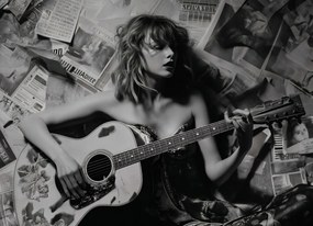 Poszter 18x13cm Fiatal gitĂĄrosnĆ
