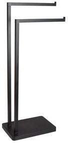 Erga Roki, kétkaros törölközőtartó 30,5x20,5x80,5 cm, fekete matt, ERG-YKA-P.ROKI-BLK