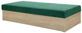Egyszemélyes ágy (heverő) 85 cm Idona (smaragd) (ágyráccsal és matraccal) (tárolóhellyel). 1098589