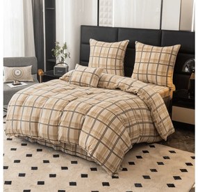 Mikroplüss ágynemű PLAID krém Ágyneműhuzat mérete: 2 ks 70 x 90 cm | 200 x 220 cm
